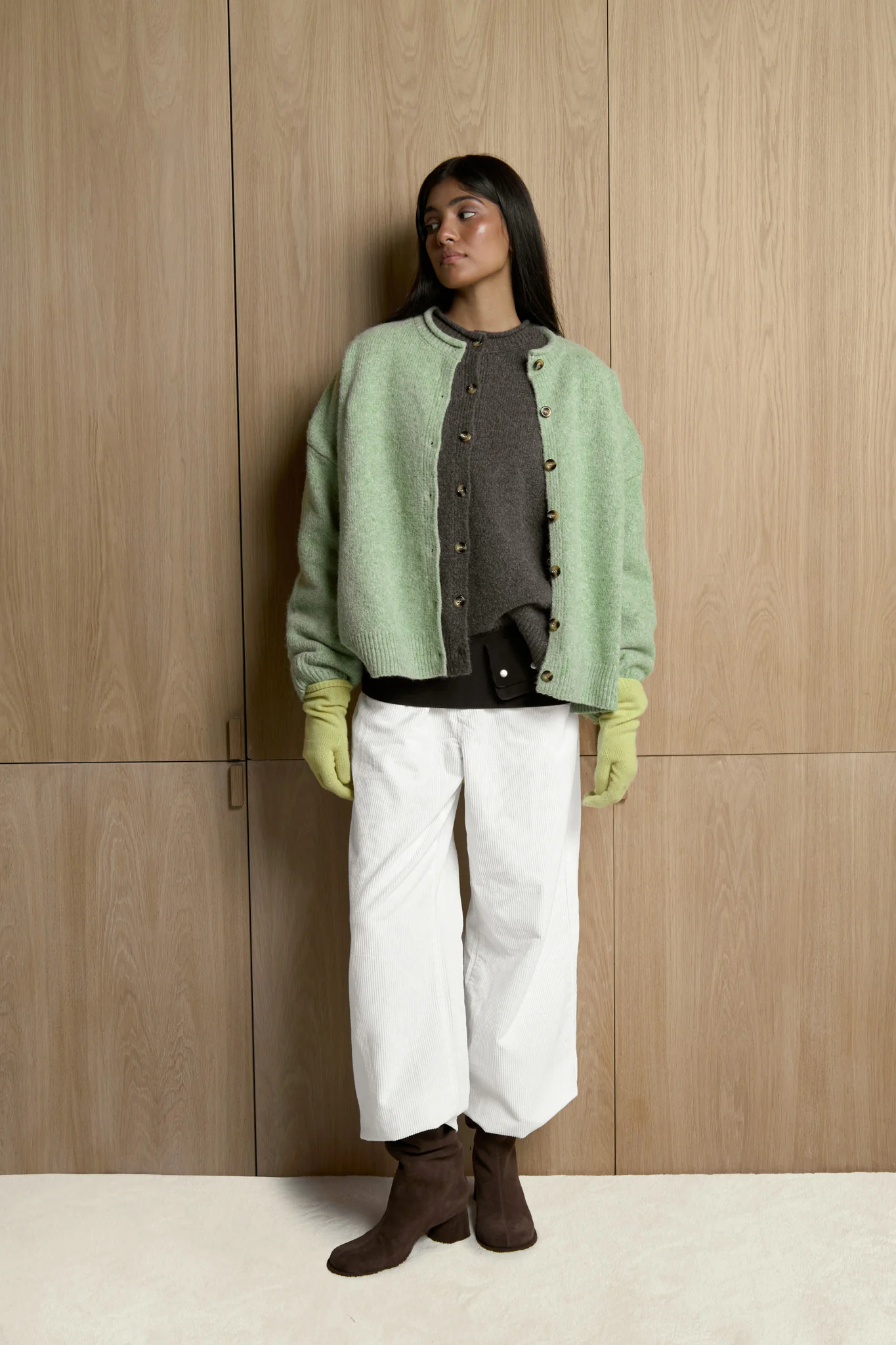 Jones Cardigan in Apple Green - Image 5