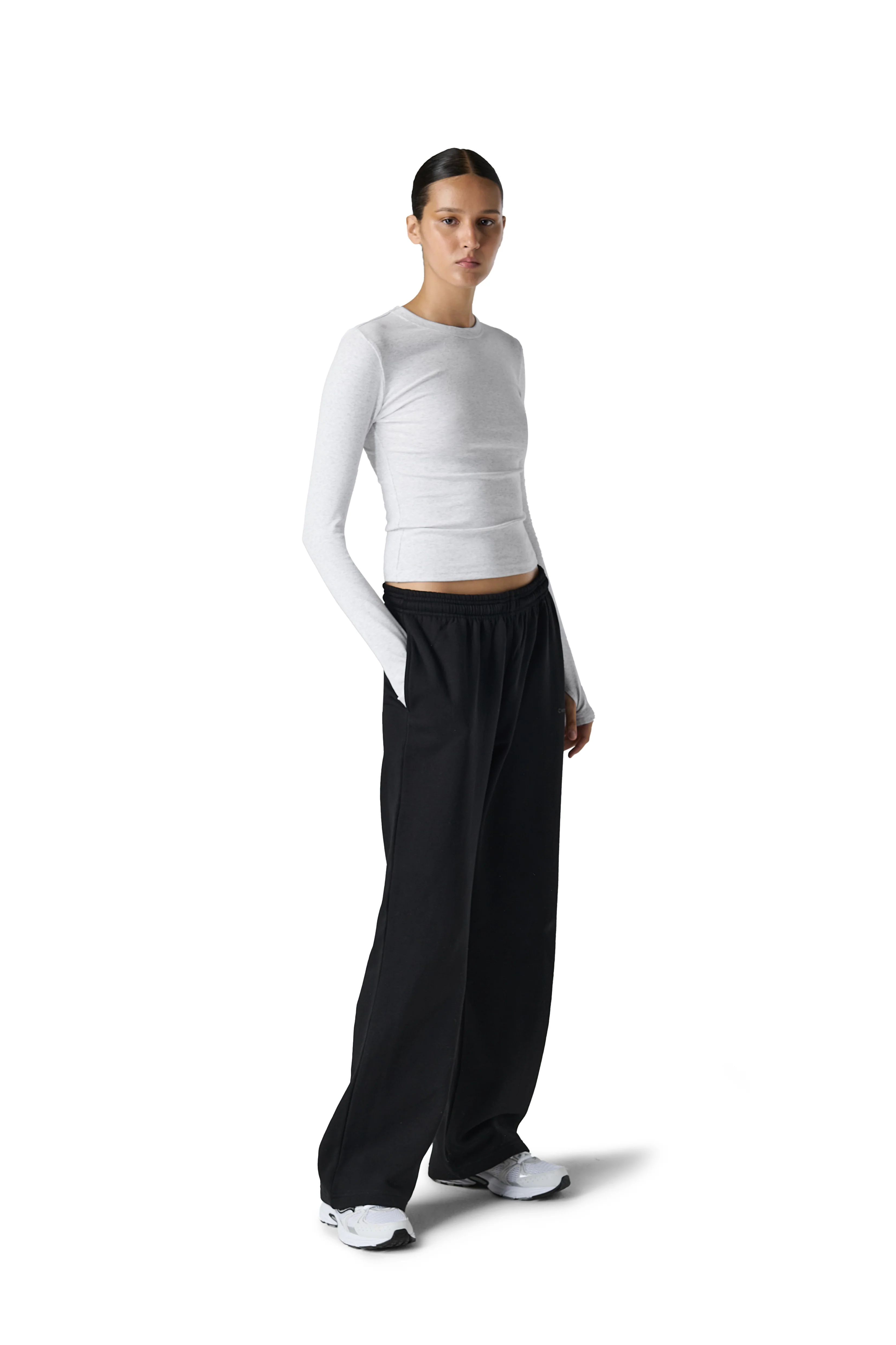 Peep Long Sleeve Top in Passive - Image 5