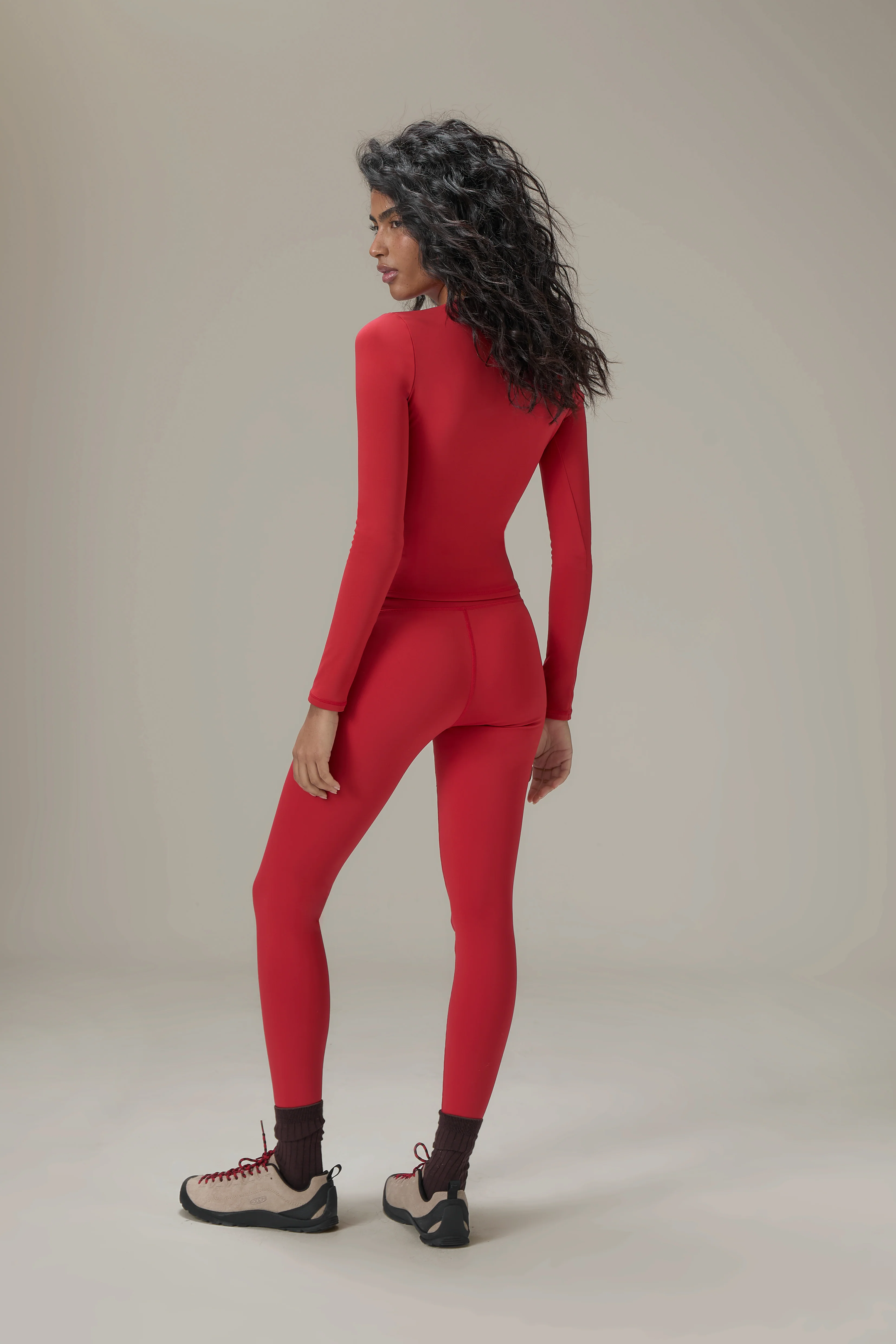 Soft Active Leggings in Red - Image 2