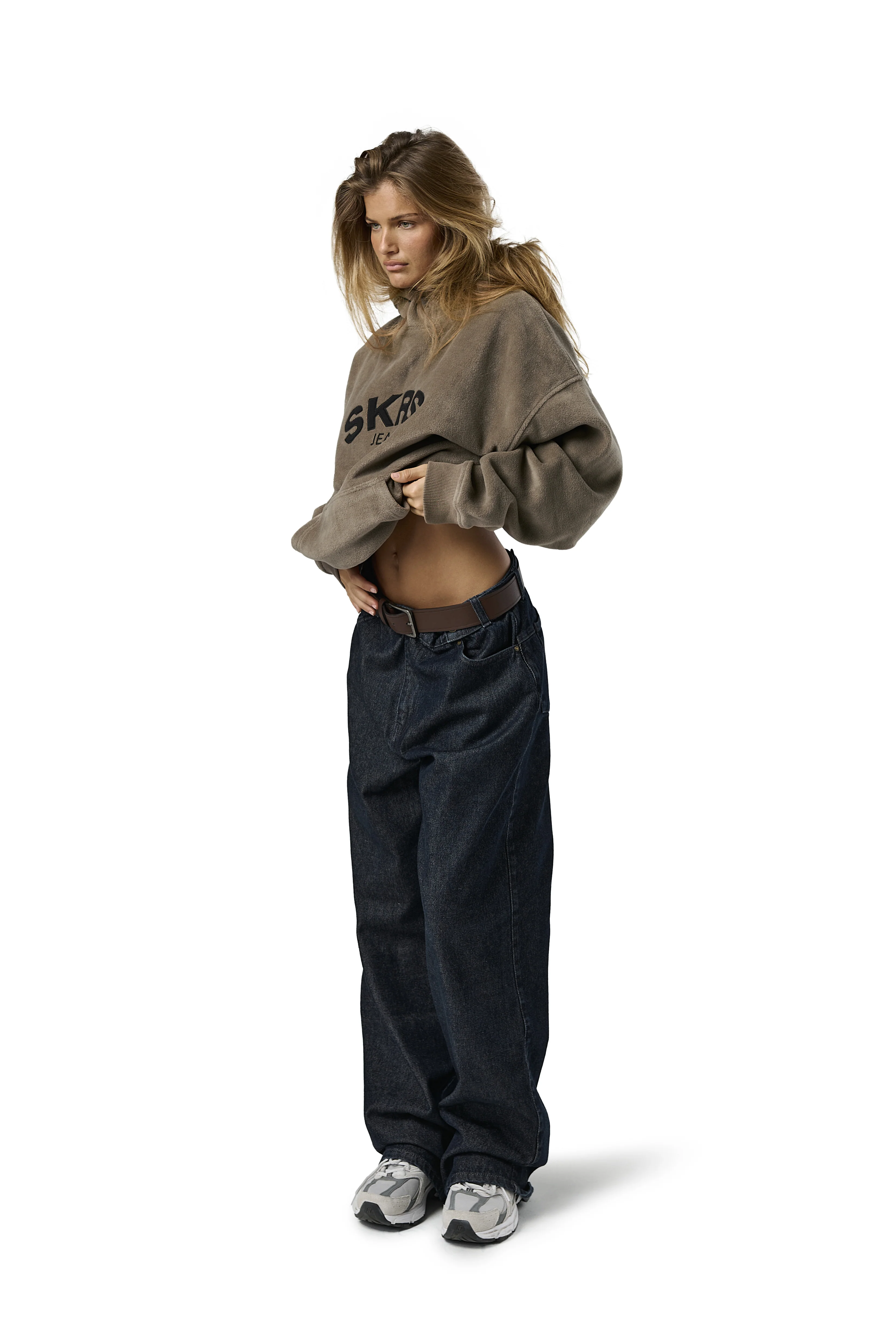 SKRS Fleece Hoodie in Otter - Image 6