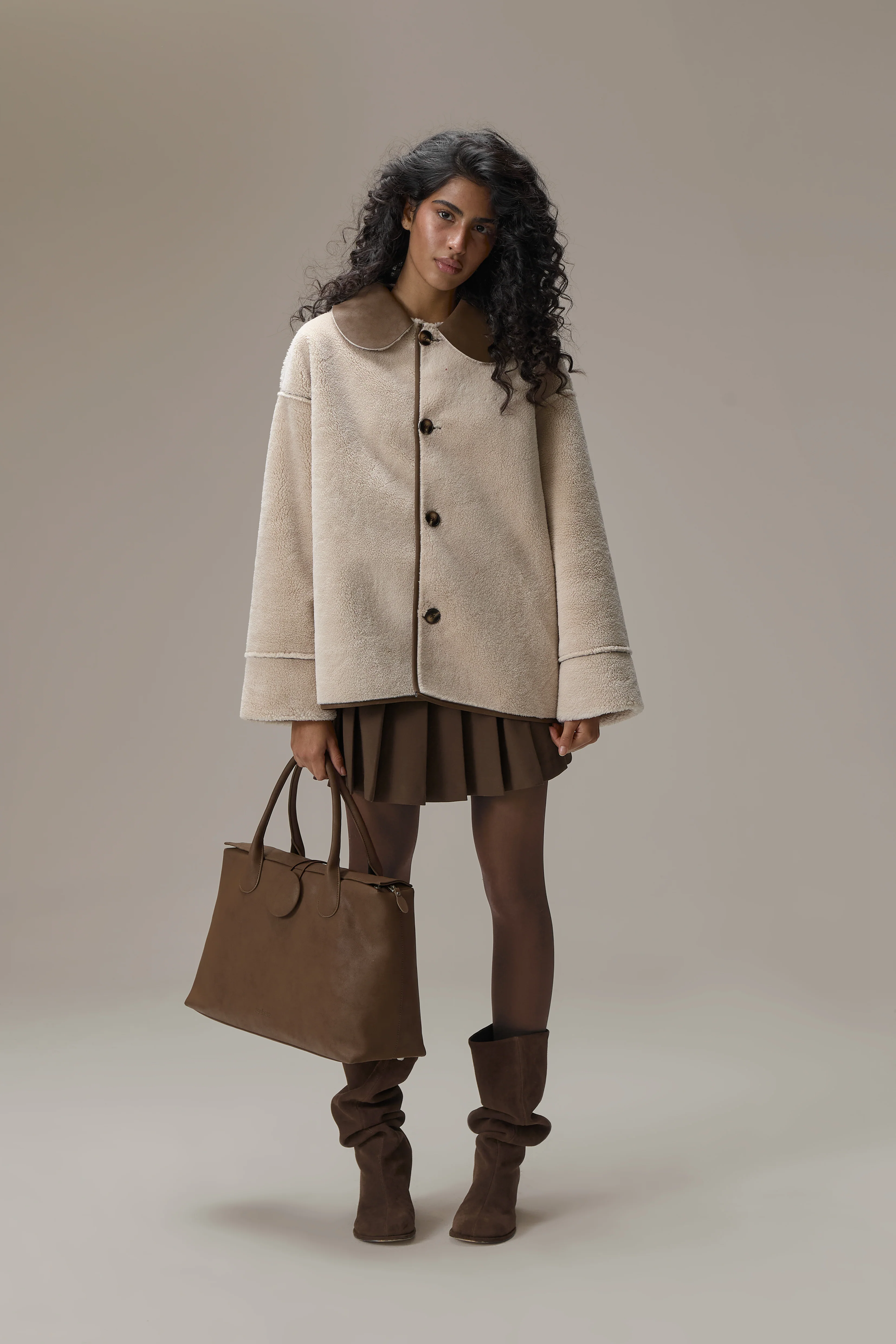 Tully Reversible Coat in Brown - Image 3